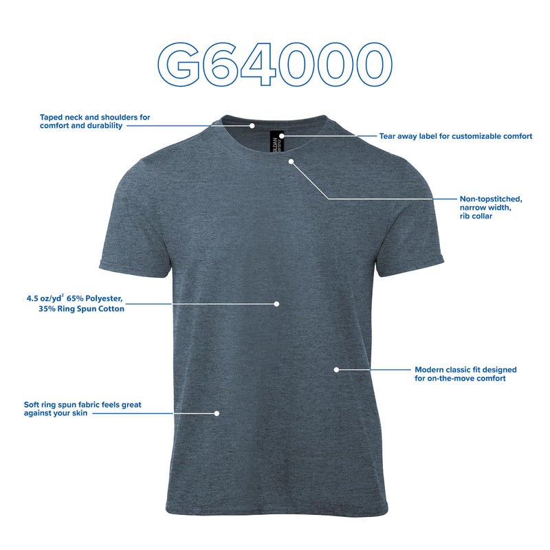Gildan Adult Softstyle Cotton T-Shirt, Style G64000, Multipack, Dark Heather (2-Pack), 3X-Large - Image 2